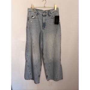 RAG & BONE The Serena High Rise Splice Relaxed Paneled Fit Jeans Size 29 NWT